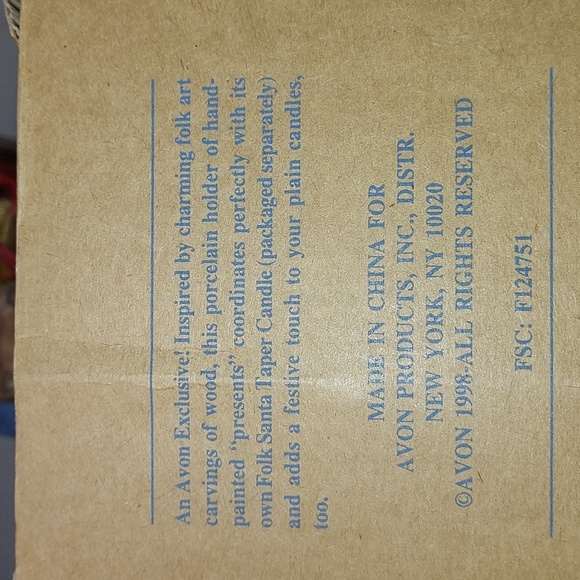 Vintage Avon Porcelain Folk Santa Candle Holder in Original Box 1998 - Picture 6 of 6